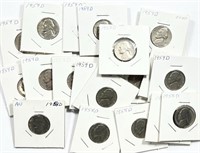 Lot of (110) Mixed Date Jefferson Nickels in 2x2's