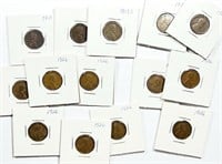 Lot of (61) Mixed Date Wheat Cents in 2x2 Holders