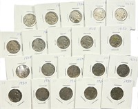 Lot of (76) Mixed Date Buffalo Nickels in 2x2's