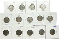 Lot of (82) Mixed Date Jefferson Nickels in 2x2's