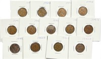 Lot of (60) Mixed Date Wheat Cents in 2x2 Holders