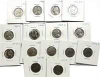 Lot of (38) Mixed Date Jefferson Nickels in 2x2's