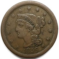 1856 Braided Hair Large Cent VF