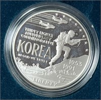 1991-P Proof Korean War Comm Silver Dollar