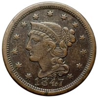 1847 Liberty Head Large Cent VF