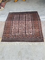 antique hand knotted wool 4.5 x 4 area rug