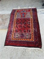 antique hand knotted wool 5 x 3 area rug