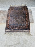antique hand knotted wool 4.5 x 3 area rug