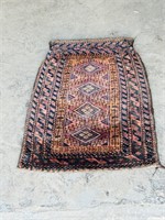 antique hand knotted wool 3 x 2 area rug