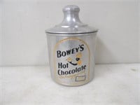 1930's Boweys Hot Chocolate Container 9in.T x6in w