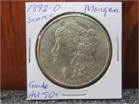 1892-O Scarce Silver Morgan Dollar AU50+