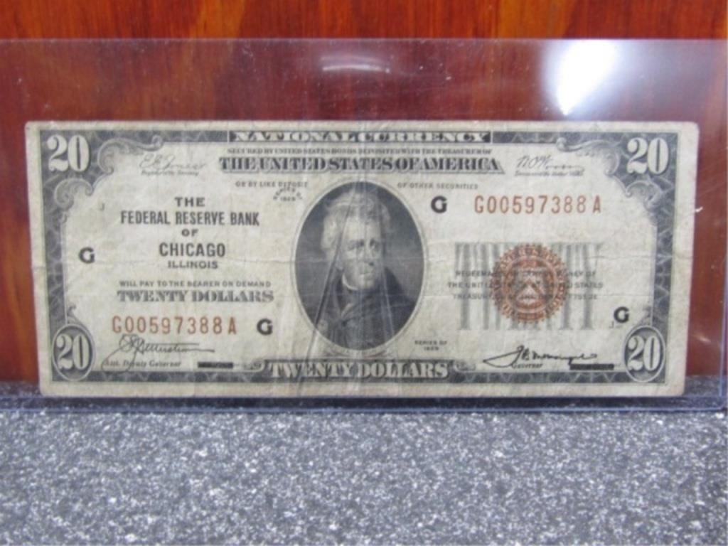 1929 Series 20 Dollar National Currency Note