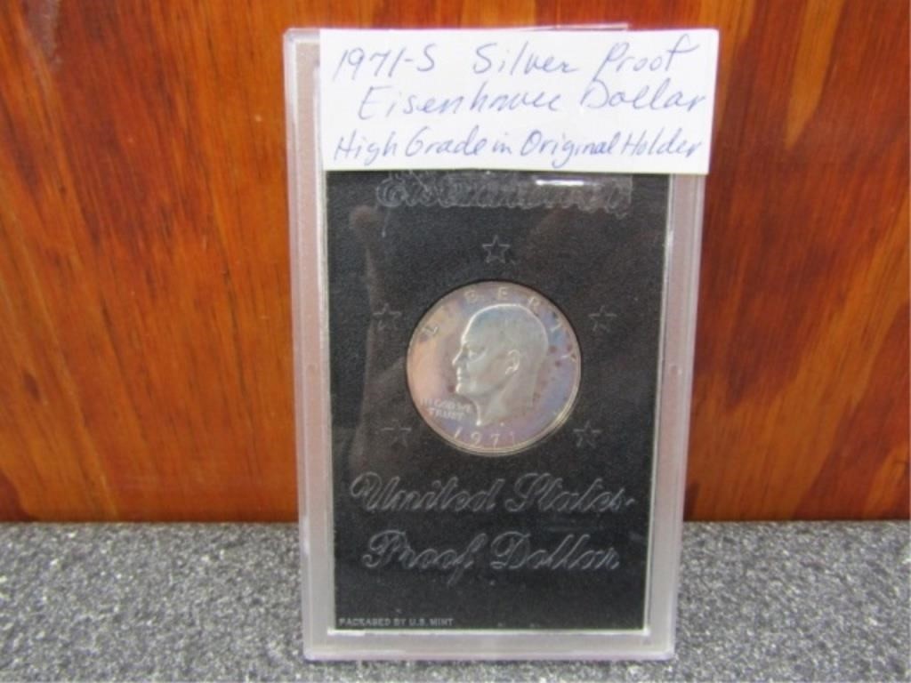 1971-S Silver Proof Eisenhower Dollar HG Org Holdr
