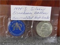 1974-S Silver Eisenhower Dollar Uncirculated HG