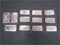 12-Bars 15 grains .999 Silver Proof Plated Ingots
