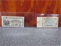 2-25 Cents & 50 Cent Military Payment Certificates