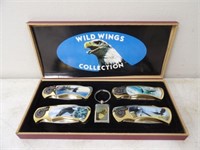 Wild Wings Eagle Knives & Key Chain w/Wood Box