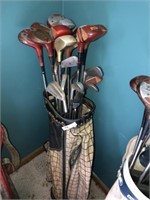 Plaid Bag of Golf Clubs