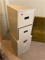 2-two drawer, metal file cabinets no key