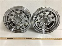 2 CHROME TRAILER RIMS