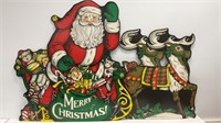 4 pc Christmas set, Santa, sleigh and 2 reindeer,