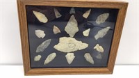 Arrow heads in 9"x11" shadow box frame