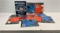 The Super Bowl book, (3) youth NFL masks and (9)
