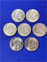 (5) 1974 & (2) 1977 Eisenhower Dollars