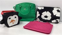 Thirty One green tote, zipper pouch, hot pink