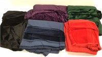 Lot of velvet material, 5 colors, 4 large pieces.