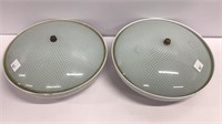 Two vintage ceiling fixtures each measuring