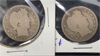 1894-O & S Silver Barber Quarters (2 coins)