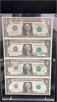 Currency: Uncut (4) 1985 $1 Signed Presentation