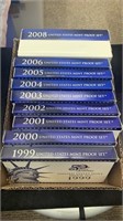 Complete Run 1999-2008-S US Proof Sets, (10)