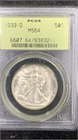 1939-D PCGS MS64 Silver Walking Liberty Half