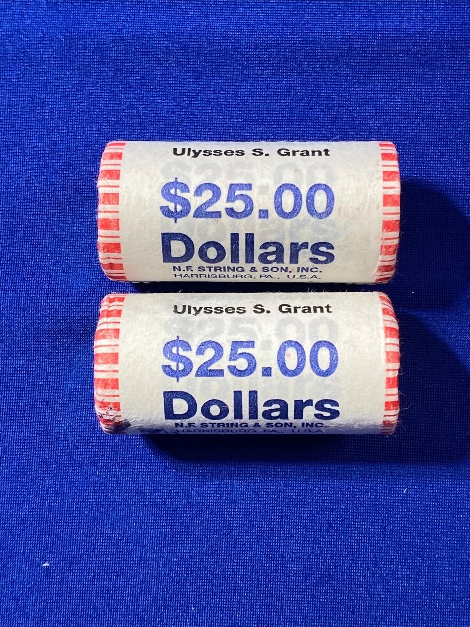Group of (2) $25 Rolled Coins - U.S. Grant