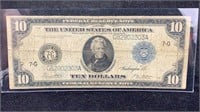 Currency: 1914 $10 Federal Reserve Large Note