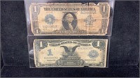 (2) Currency: 1923 $1 Silver Certificate Large