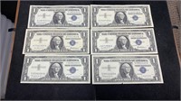 Currency: (6) 1957 $1 Silver Certificate Notes,