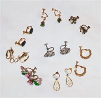 lot vintage screw post earrings