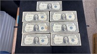 Currency: (7) 1935-G $1 Silver Certificate Notes