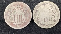 (2) Shield Nickels: 1868, ????