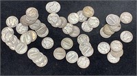 (50) Silver Mercury Dimes