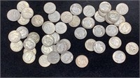 (50) Silver Roosevelt Dimes