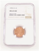 NGC GRADED 1993-D LINCOLN PENNY MS65RD