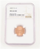 NGC GRADED 2007-D LINCOLN PENNY MS66RD