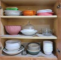 CONTENTS OF CABINET – DISHES, SERVING PIECES
