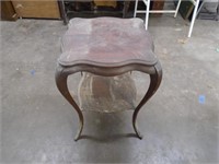 ANTIQUE SIDE TABLE 22" X 22" X 31" NEEDS GOOD CLEA
