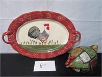 Chicken Figurine & Serving Platter