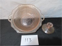 Pink depression glass (2)